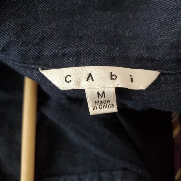 CABI Style #340 Chambray Denim Tunic Cardigan Button-up Top Shirt Jacket Sz M - Picture 4 of 11